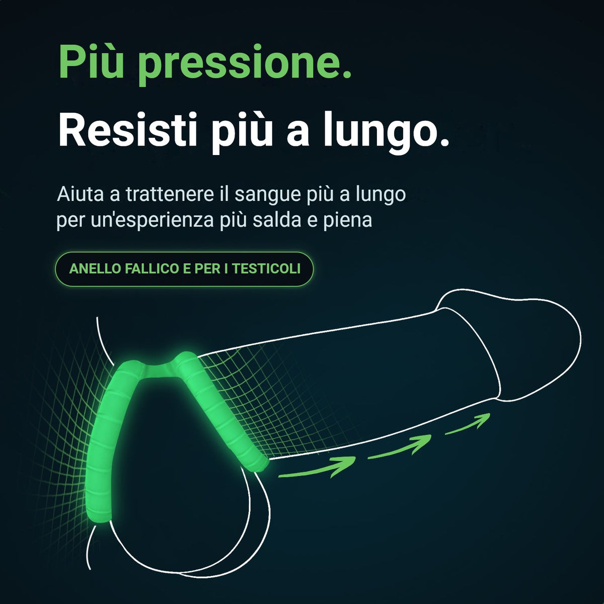 Glowloop Dual anello fallico e anello per i testicoli aiuta a trattenere il sangue più a lungo per un'esperienza più piena