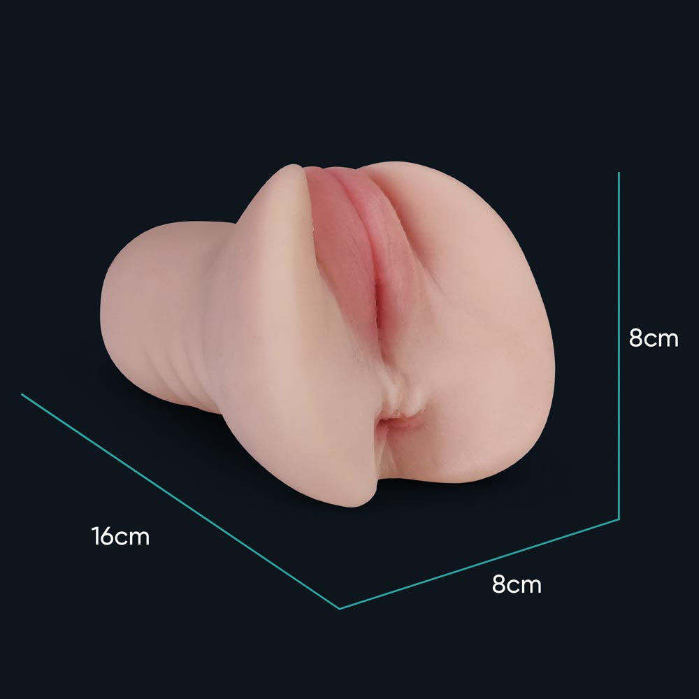 Dimensions of Lotte pocket pussy: 16 cm long, 8 cm wide, 8 cm high
