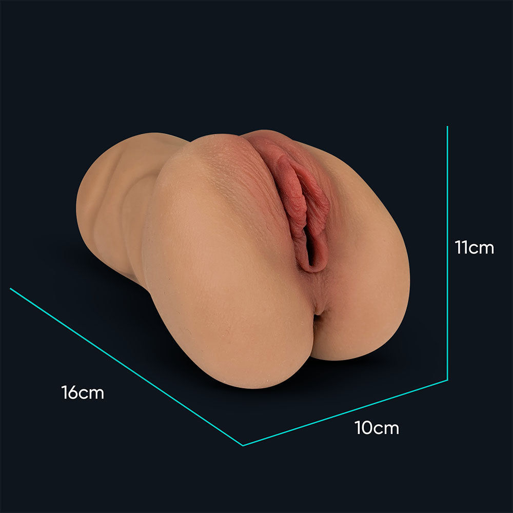 Dimensioni di Claire masturbatore: 16 cm di lunghezza, 10 cm di larghezza, 11 cm di altezza