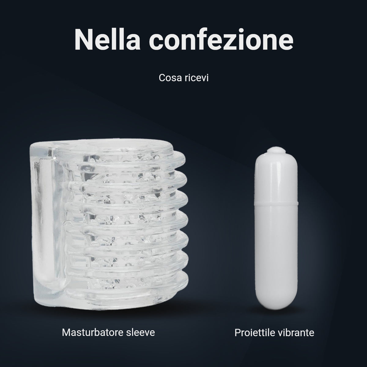 Contenuto della confezione: Pocket Shot masturbatore sleeve e pallina vibrante