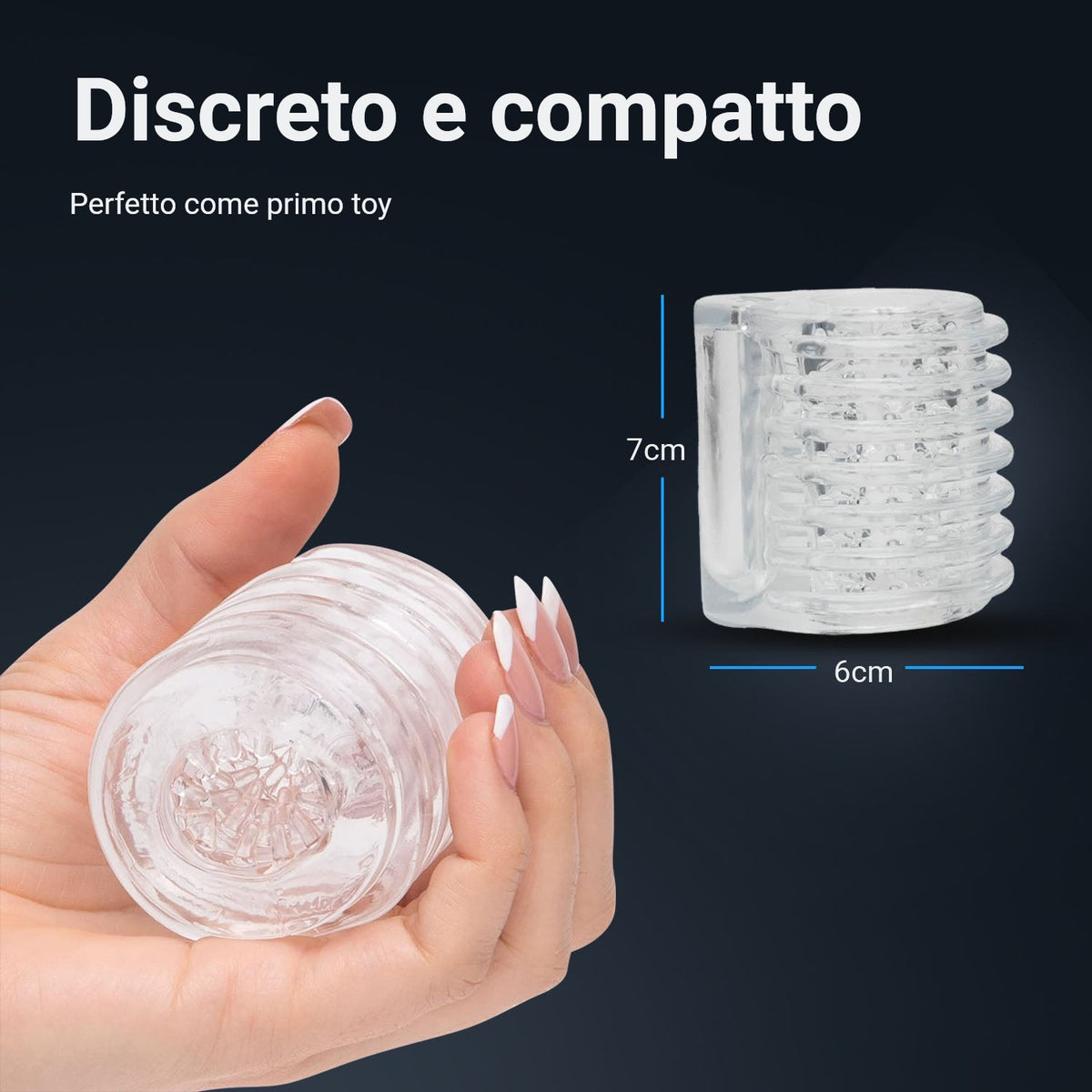Pocket Shot masturbatore sleeve: discreto e compatto, 7 cm di altezza e 6 cm di larghezza