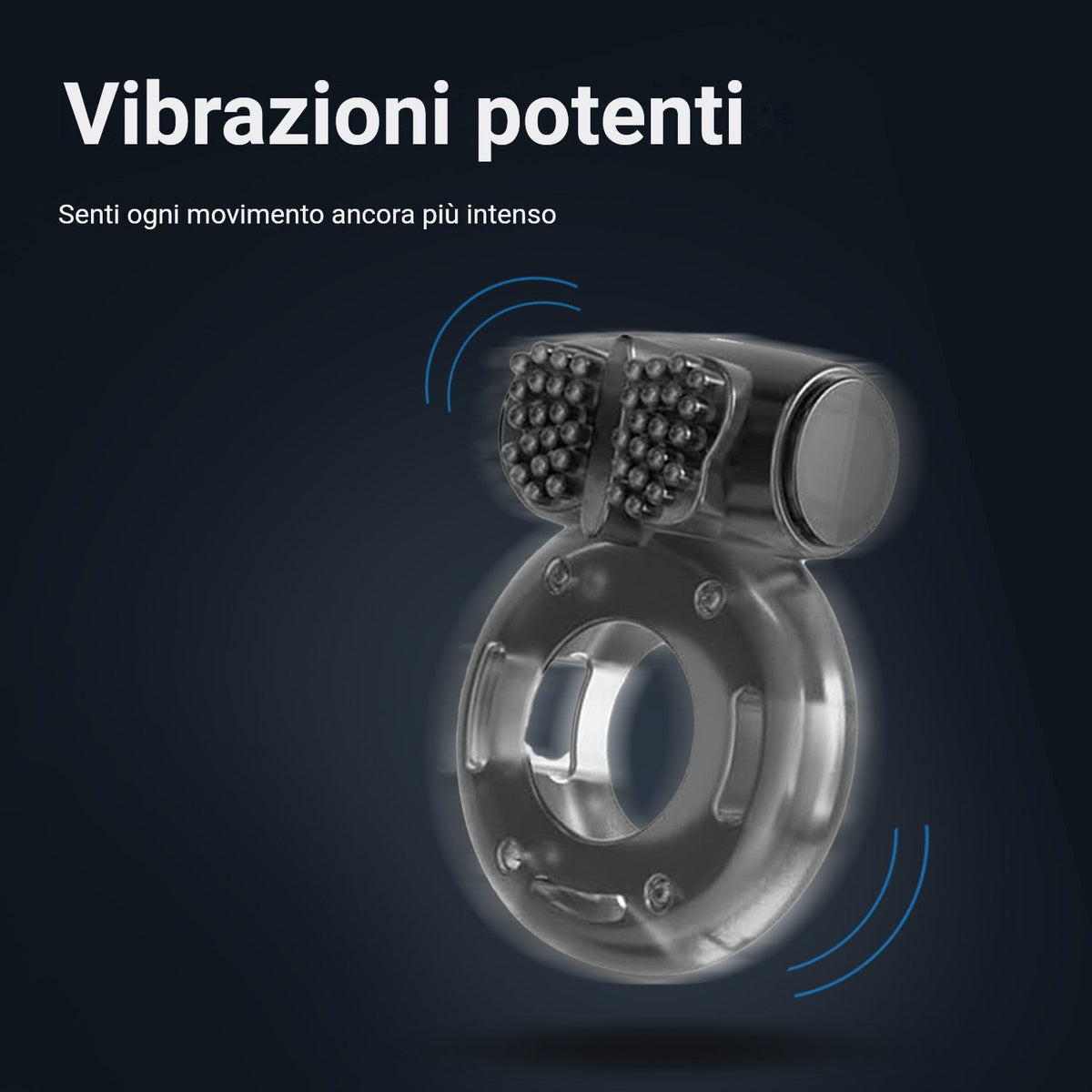 Anello fallico vibrante con stimolatore del clitoride e vibrazioni potenti