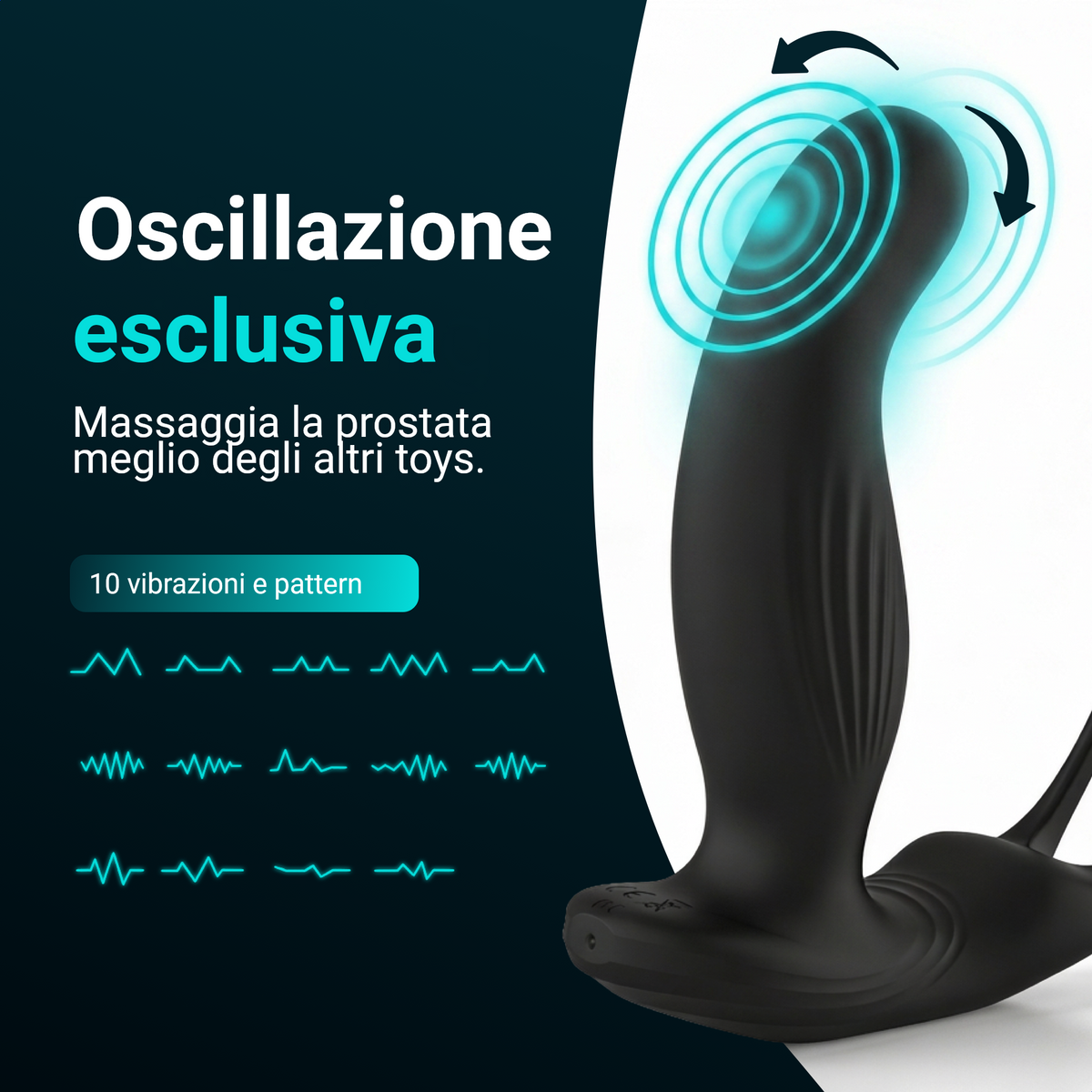 Heatstim Pro con testa mobile che massaggia la prostata, 10 programmi di vibrazione