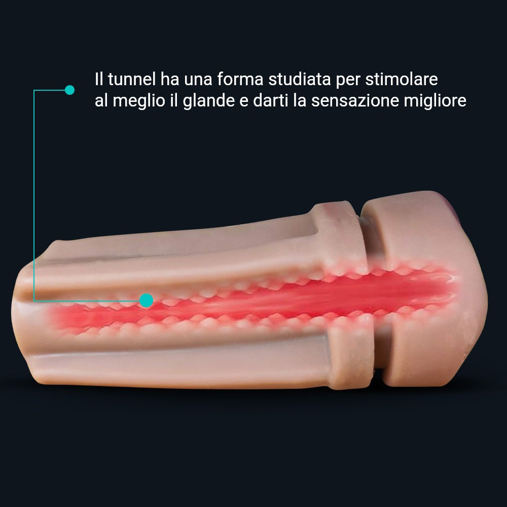 Sezione del manicotto interno di Kate: tunnel con rilievi stimolanti
