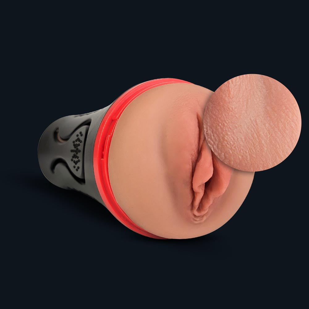 Lindsey pocket pussy with enlarged close-up of the skin texture