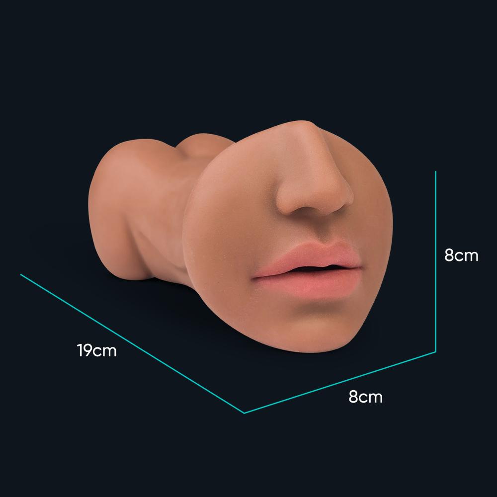 Dimensioni di Suzan masturbatore: 19 cm di lunghezza, 8 cm di larghezza, 8 cm di altezza